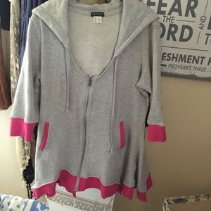 Hooded zip up tunic
